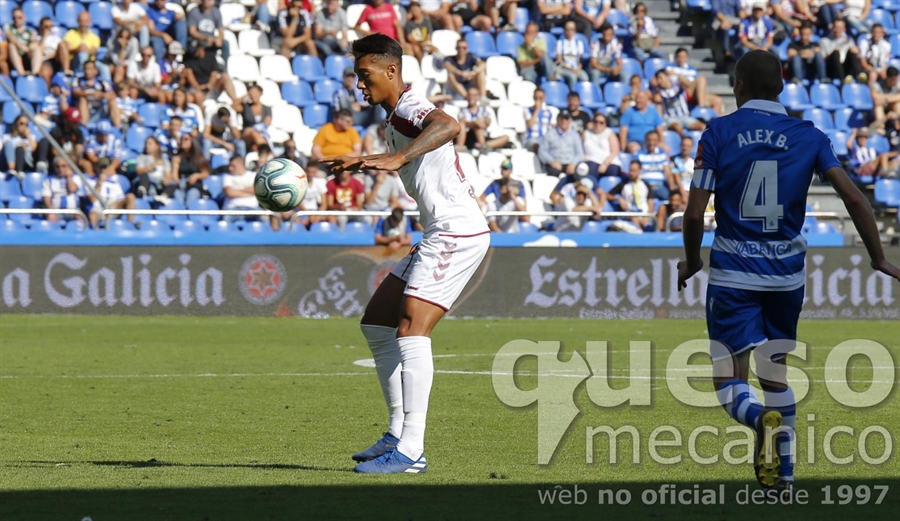 Eddy Silvestre el día de su debut con la camiseta del Albacete Balompié en partido oficial