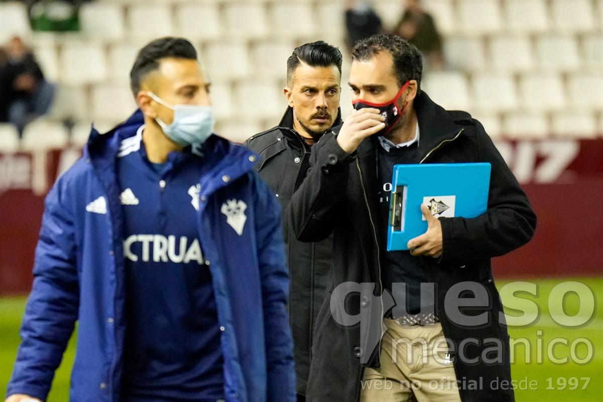 Rubén de la Barrera serio tras el empate del Albacete ante un Sabadell con un hombre menos